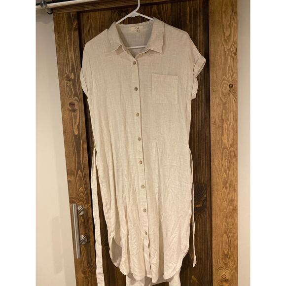 Easel Linen Collared Dress - Picture 2 of 4